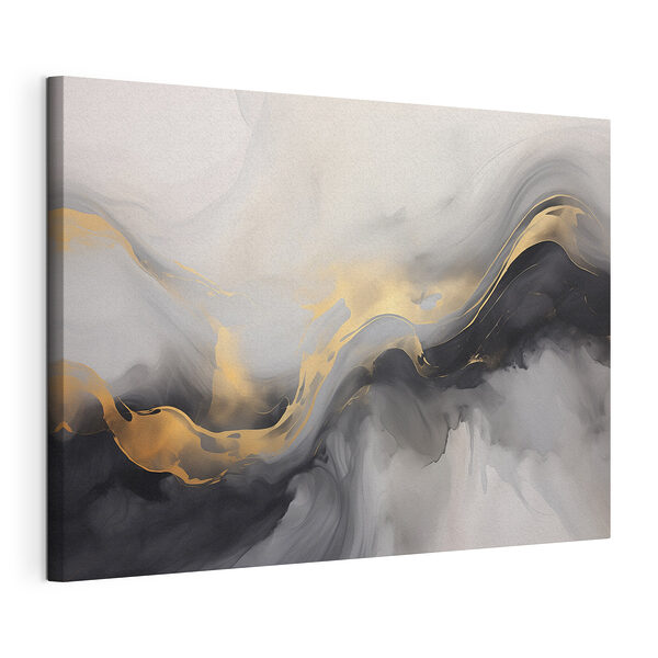 Vloeiende golven in gedempte kleuren Canvas Schilderijen Vloeiende golven in gedempte kleuren