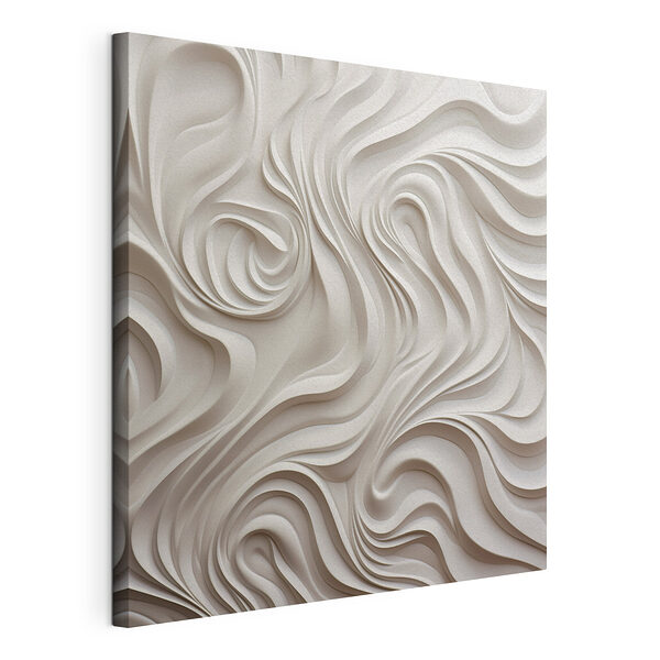 Canvas Schilderijen Witte muur met golvende lijnen