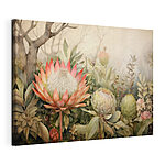 Canvas Schilderijen Schilderij van bloemen en bladeren