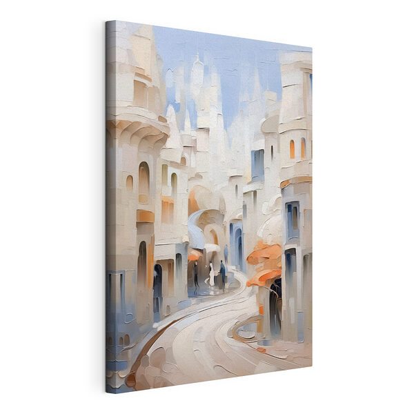 Canvas Schilderijen Schilderij van een stad
