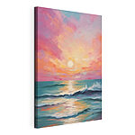 Canvas Schilderijen Schilderij van een zonsondergang boven de oceaan