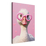 Canvas Schilderijen Eend met roze bril
