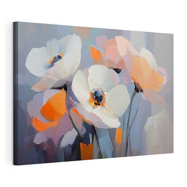 Canvas Schilderijen Schilderij van witte bloemen