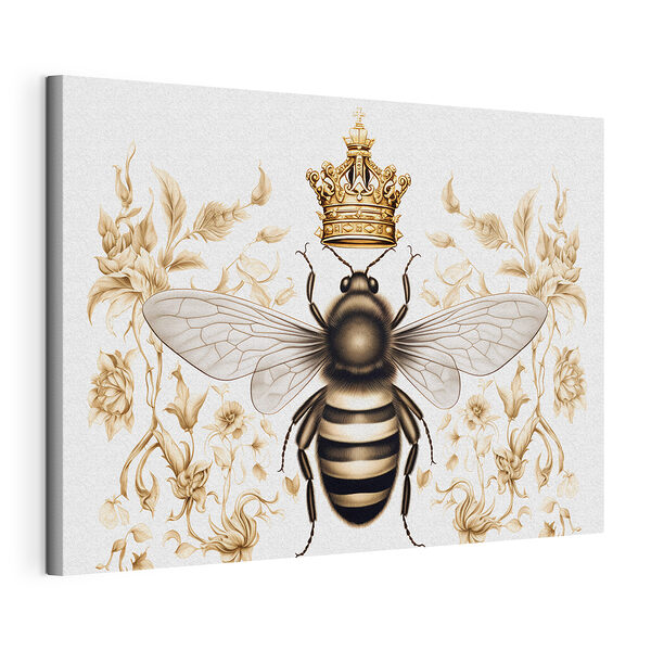 Canvas Schilderijen Bij met een kroon op haar hoofd