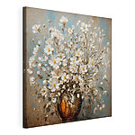 Canvas Schilderijen Vaas met witte bloemen