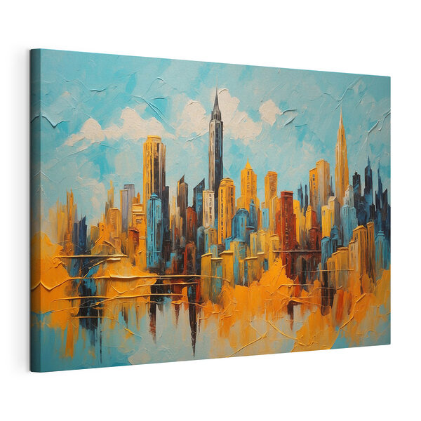 Schilderij van een stad Canvas Schilderijen Schilderij van een stad