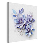 Canvas Schilderijen Groep bloemen met bladeren
