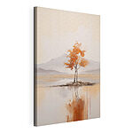 Canvas Schilderijen Boom op een eiland in water