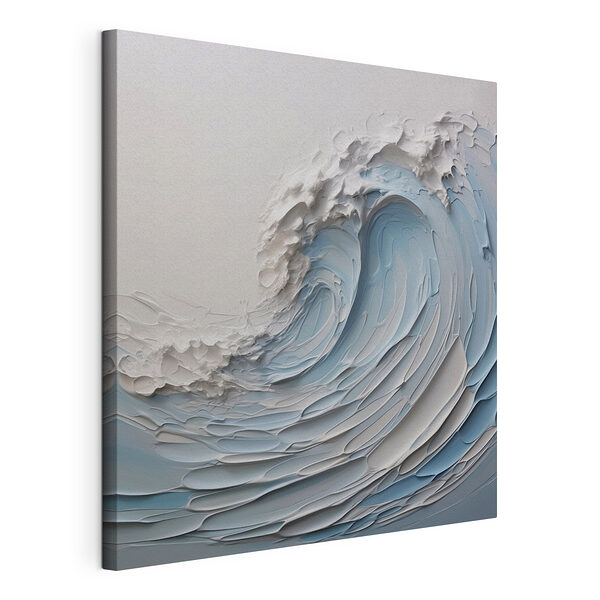 Witte en blauwe golf Canvas Schilderijen Witte en blauwe golf