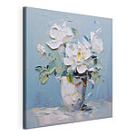 Canvas Schilderijen Schilderij van bloemen in een kopje