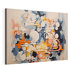 Canvas Schilderijen Kleurrijk kunstwerk met witte lijnen en cirkels