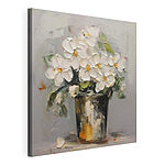 Canvas Schilderijen Schilderij van bloemen in een emmer