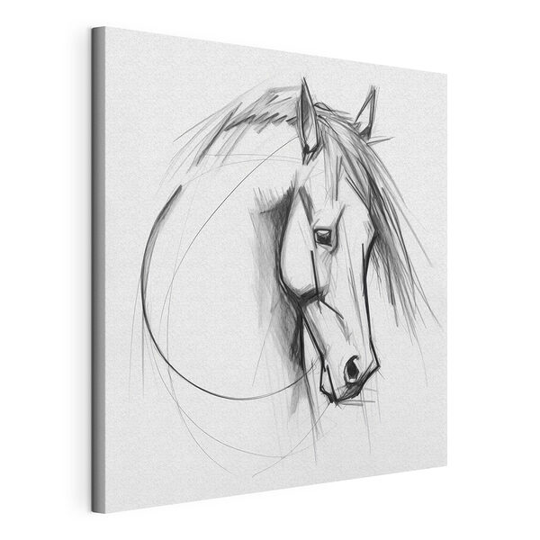 Canvas Schilderijen Tekening van een paard