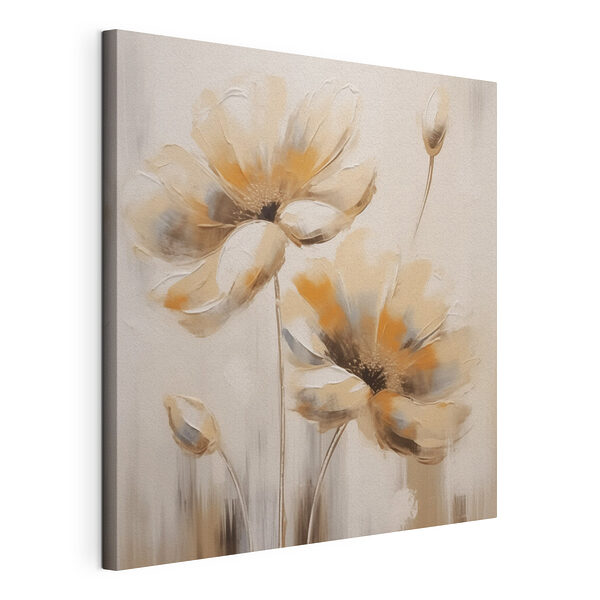 Schilderij van bloemen op een witte achtergrond Canvas Schilderijen Schilderij van bloemen op een witte achtergrond