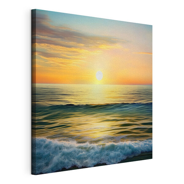 Zonsondergang boven water Canvas Schilderijen Zonsondergang boven water