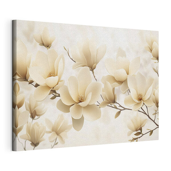 Canvas Schilderijen Groep witte bloemen