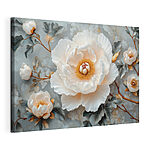 Canvas Schilderijen Witte bloem met geel hart