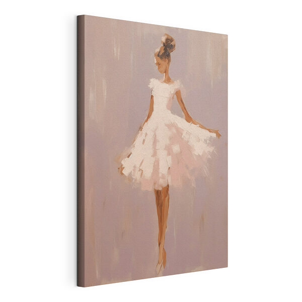 Schilderij van een vrouw in een witte jurk Canvas Schilderijen Schilderij van een vrouw in een witte jurk