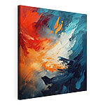 Canvas Schilderijen Schilderij van blauwe en oranje kleuren