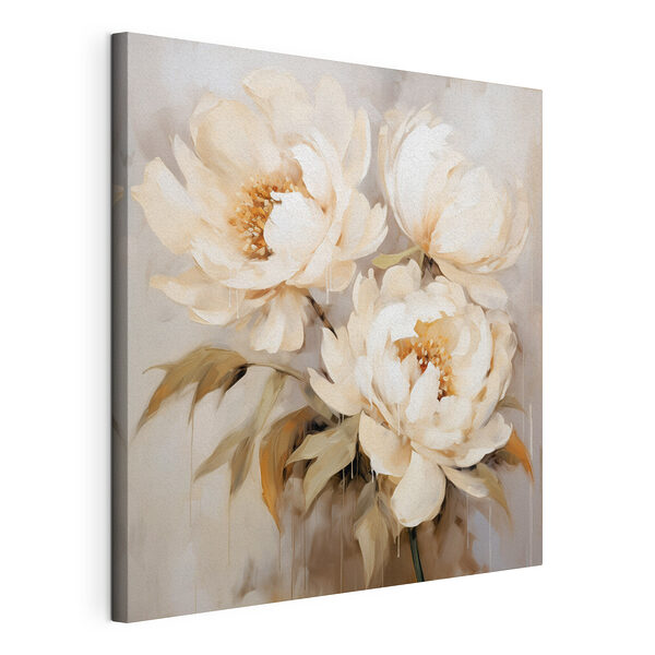Schilderij van witte bloemen Canvas Schilderijen Schilderij van witte bloemen