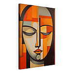 Canvas Schilderijen Schilderij van een vrouw’s gezicht