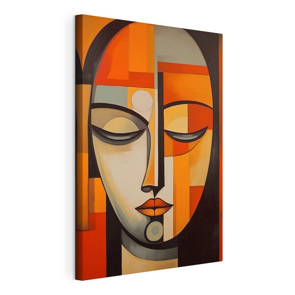 Canvas Schilderijen Schilderij van een vrouw’s gezicht