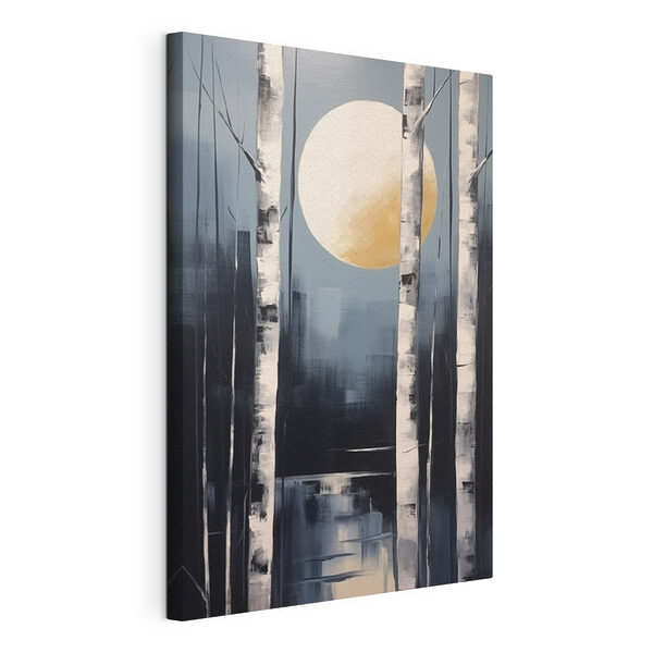 Canvas Schilderijen Schilderij van een maan aan de hemel
