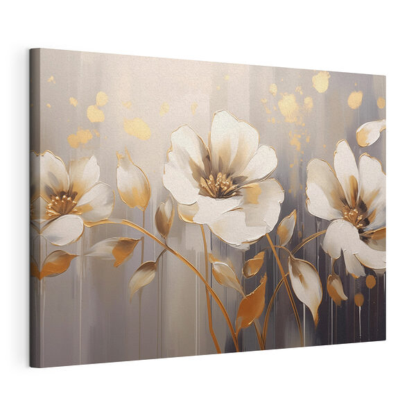 Canvas Schilderijen Elegante bloemencompositie in zachte tinten