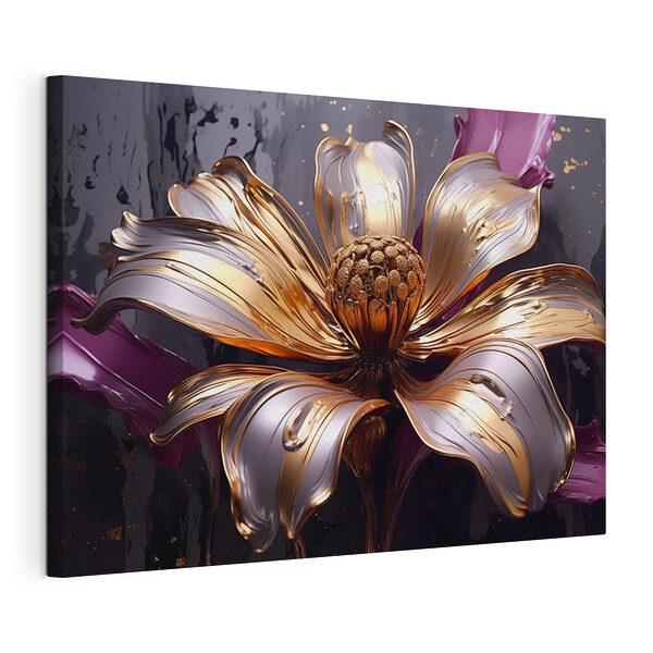 Canvas Schilderijen Elegante bloem met vloeiende bloemblaadjes