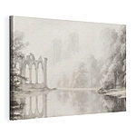 Canvas Schilderijen Waterlichaam met een kasteel op de achtergrond
