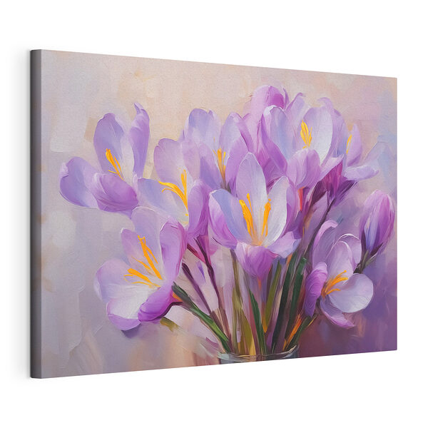 Delicate bloemen in zachte tinten Canvas Schilderijen Delicate bloemen in zachte tinten