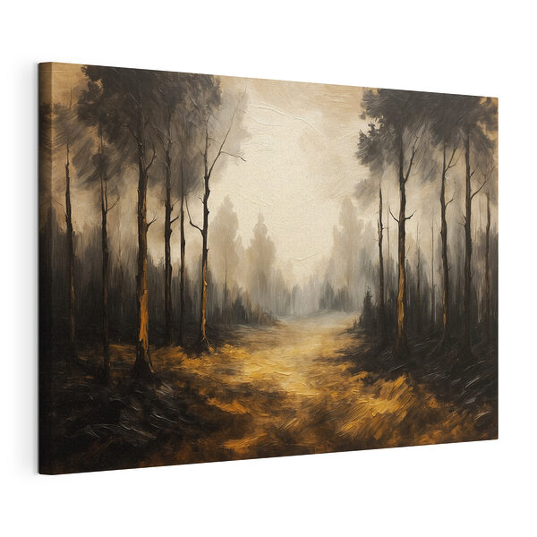 Schilderij van een bos met bomen Canvas Schilderijen Schilderij van een bos met bomen