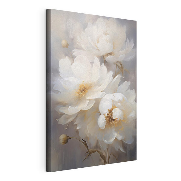 Canvas Schilderijen Schilderij van witte bloemen