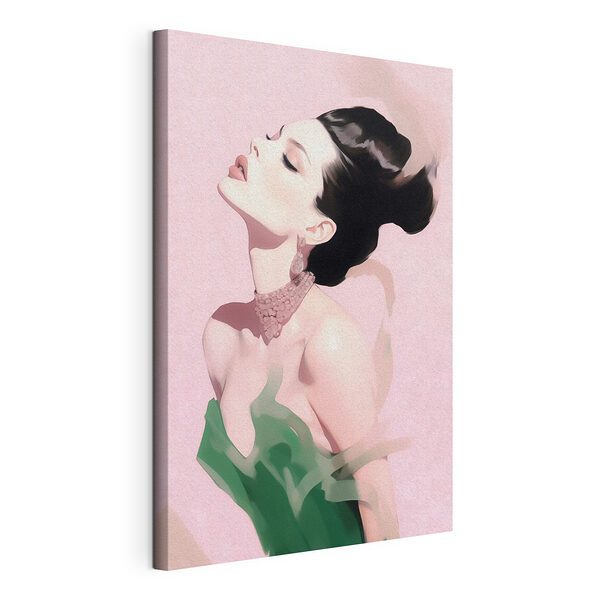 Vrouw met hoog opgestoken haar Canvas Schilderijen Vrouw met hoog opgestoken haar