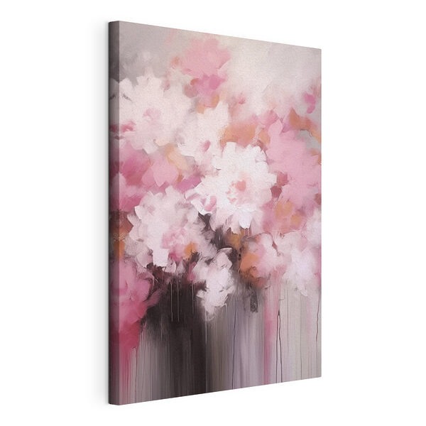 Canvas Schilderijen Schilderij van roze bloemen