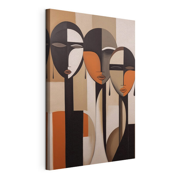 Groep mensen’s gezichten geschilderd op een muur Canvas Schilderijen Groep mensen’s gezichten geschilderd op een muur