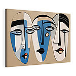 Canvas Schilderijen Abstracte gezichten in levendige kleuren