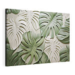 Canvas Schilderijen Groep groene en witte bladeren