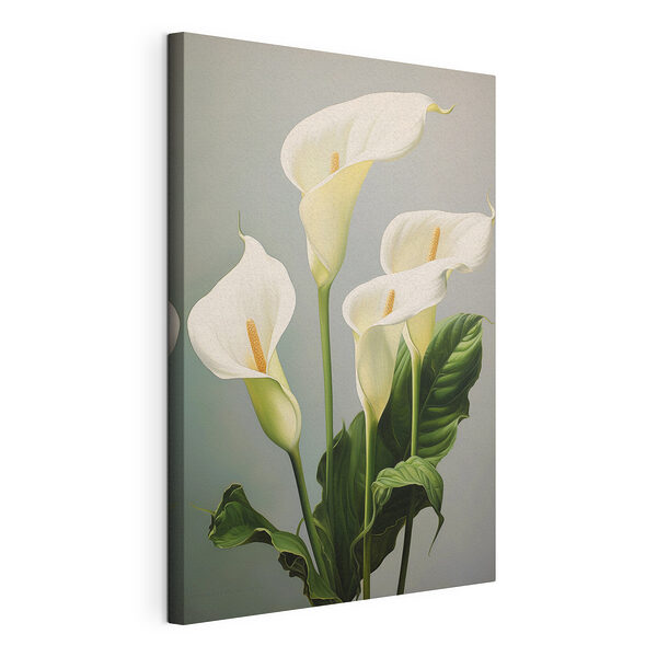 Canvas Schilderijen Delicate witte bloemen in harmonie