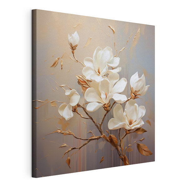 Canvas Schilderijen Schilderij van witte bloemen