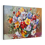Canvas Schilderijen Schilderij van bloemen in een vaas