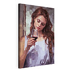 Canvas Schilderijen Vrouw met wijnglas