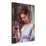 Canvas Schilderijen Vrouw met wijnglas