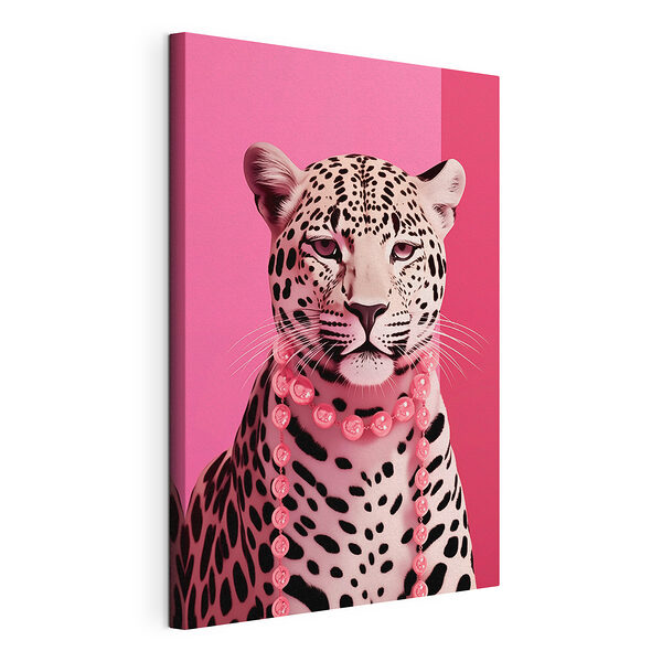 Luipaard met een ketting Canvas Schilderijen Luipaard met een ketting