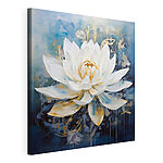 Canvas Schilderijen Schilderij van een witte bloem