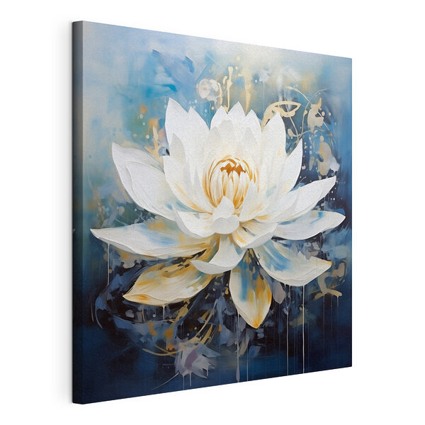 Schilderij van een witte bloem Canvas Schilderijen Schilderij van een witte bloem