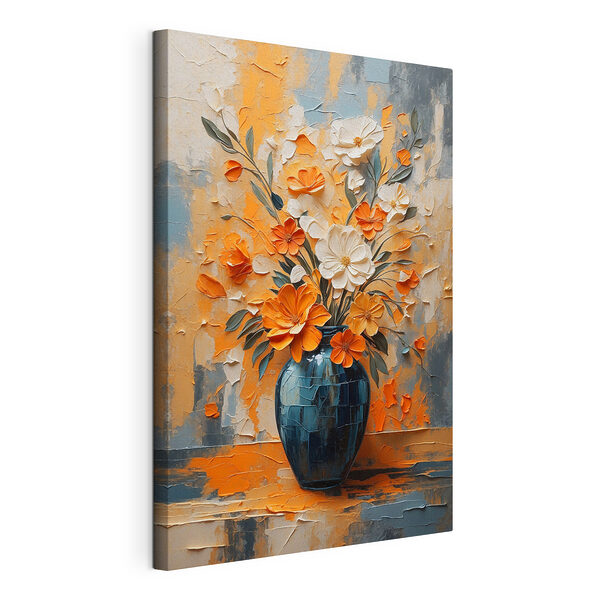 Canvas Schilderijen Schilderij van bloemen in een vaas