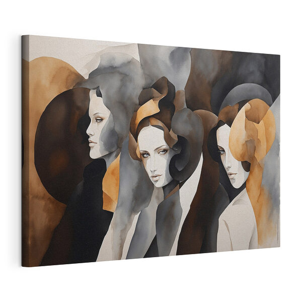 Groep vrouwen met verschillende kleuren Canvas Schilderijen Groep vrouwen met verschillende kleuren