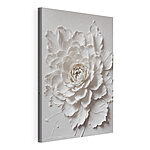 Canvas Schilderijen Witte bloem met bladeren