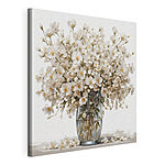 Canvas Schilderijen Vaas met witte bloemen